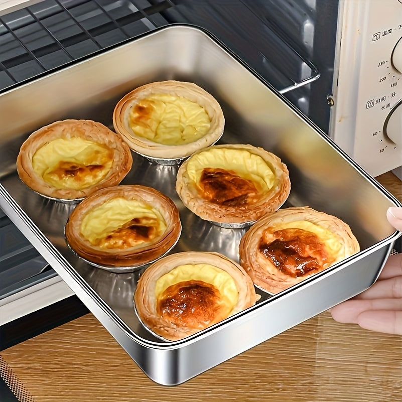 Buy 2 Get 1 Free: 3-Piece Stainless Steel Food Storage Containers – Durable Reusable Baking Trays with Free Lids, Must-Have Kitchen Tools for Picnics & Fridge Tidy-Up