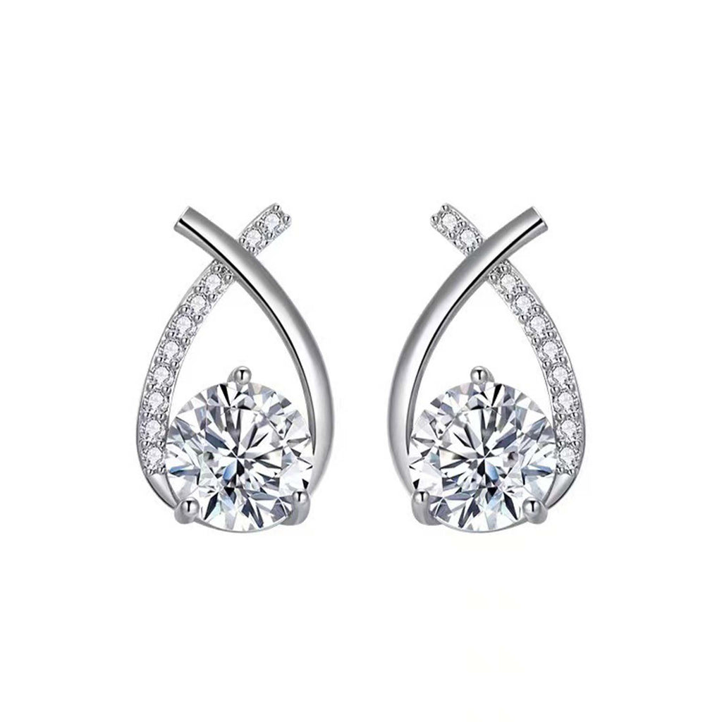 1 Pair Fashionable & Elegant Earrings – Sparkling Cubic Zirconia Inlaid, Cute & Stylish Design Perfect for Daily Wear, Travel & Celebrations, Ideal Party & Valentine's Day Gifts
