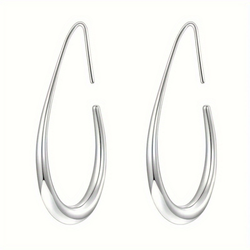 1 Pair Pure Copper Plated Hypoallergenic Water Drop Earrings – Fade-Resistant, Comfortable & Versatile Design, Elegant Minimalist Jewelry Perfect for Daily Wear, Parties & Valentine's Day Gifts