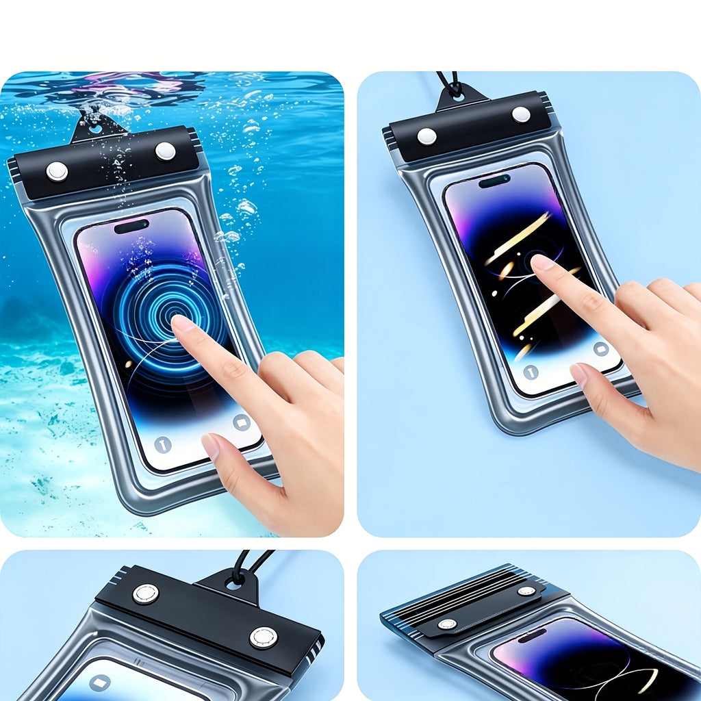 1 Piece Upgraded Floating Pouch, 4-Layer Leakproof Design, Transparent Pouch with Lanyard, Great for Beach, Swimming, River Drifting, Outdoor Water Games and Daily Storage & Use