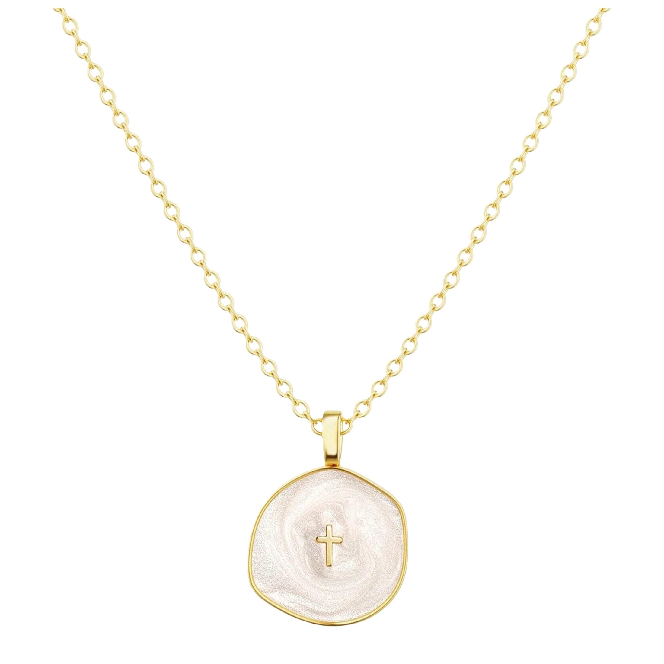 Stylish Hypoallergenic Christian Cross Necklace – Bohemian Design & Irregular Enamel Decoration, Ideal for Everyday Wear