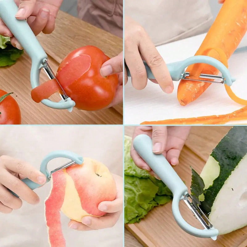 1-Pack Multifunctional Stainless Steel Vegetable Peeler, Comfort Grip Design Effortlessly Peels Potato Carrot Cucumber with Built-in Blemish Remover for Home & Kitchen Use