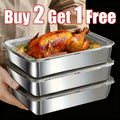 Buy 2 Get 1 Free: 3-Piece Stainless Steel Food Storage Containers – Durable Reusable Baking Trays with Free Lids, Must-Have Kitchen Tools for Picnics & Fridge Tidy-Up