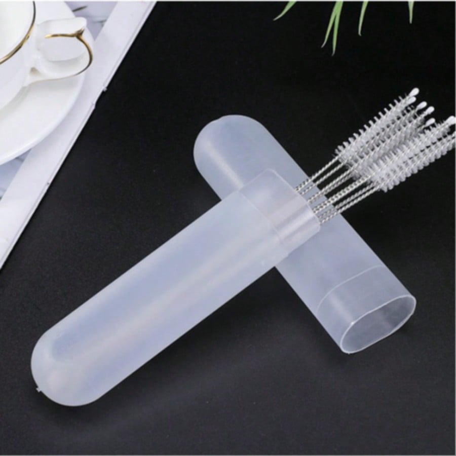 5/10pcs Long Reach Nylon Bristle Tube Brush, Flexible Straw Cleaner with Sturdy Steel Body, Perfect Tool for Removing Grime from Narrow Spaces and Bottles