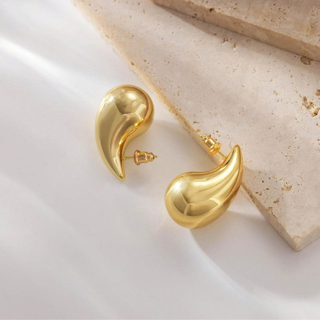 1 Pair C-Shaped Elegant Drop Earrings – Glamorous Minimalist & Sexy Silhouette, Dainty Teardrop Detail, Perfect Valentine’s Day Jewelry for Women’s Daily Accessorizing
