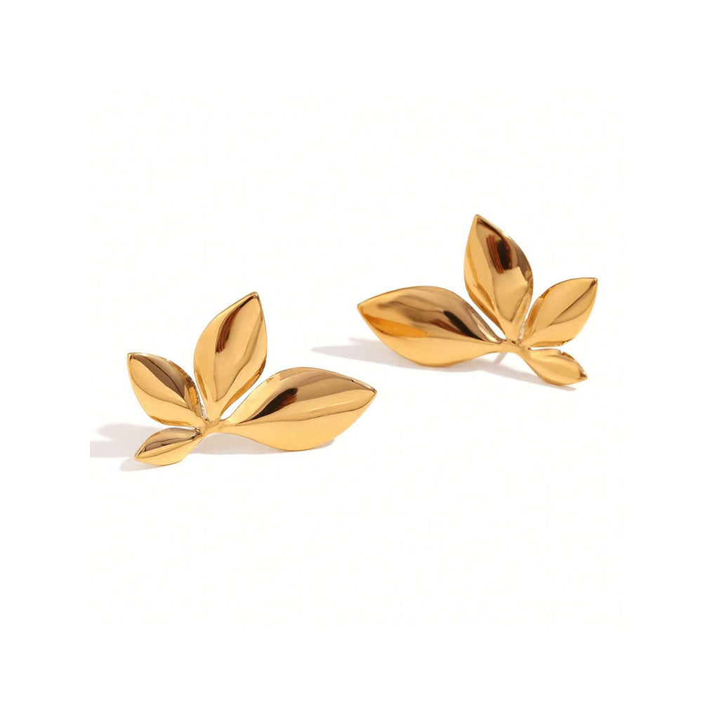 1 Pair High-End Lustrous Floral Leaf Earrings – Euro-American Niche Minimalist Chic Style, Perfect Jewelry for Parties, Anniversaries, Christmas & Halloween, Ideal Gift for Girlfriend, Best Friend & Family