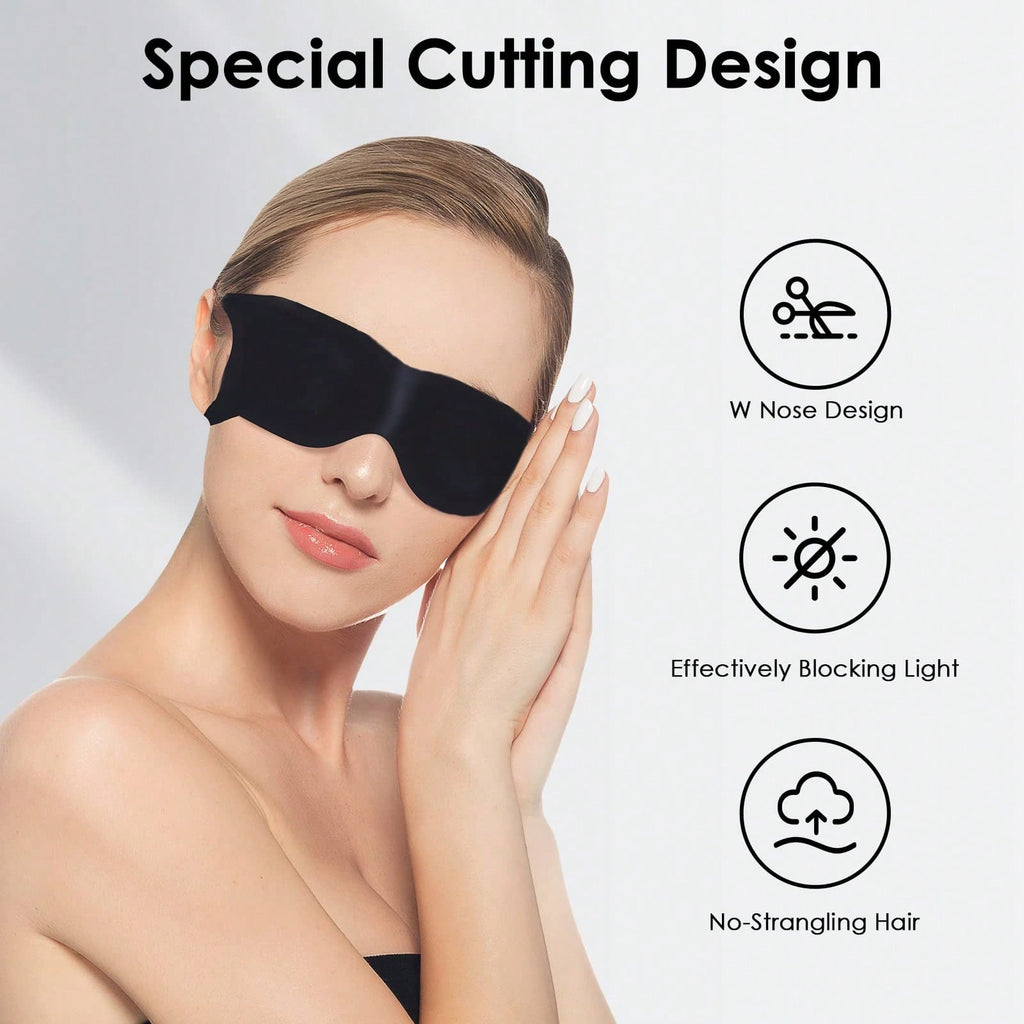 Lightweight Breathable 3D Contoured Eye Mask, Ergonomic Sleep Blindfold Effectively Blocks Light & Relieves Eye Pressure, Portable Sleep Helper for Travel, Home, Hotel & Yoga