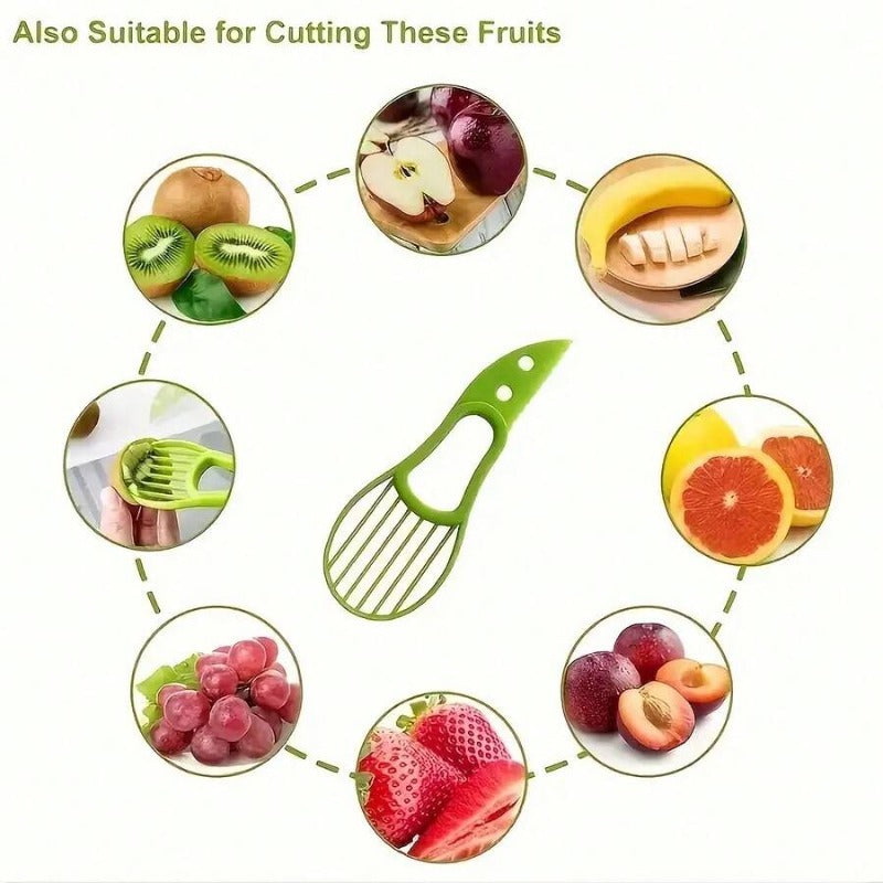 1-Piece 3-in-1 Multifunctional Avocado Cutter Slicer, Practical Gadget for Household, Camping & Outdoor Activities
