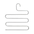 Durable Stainless Steel S-Shaped Pants Organizer – 5-Tier Non-Slip Scratch-Free Rack, Great for Jeans & Long Pants to Create an Organized Closet