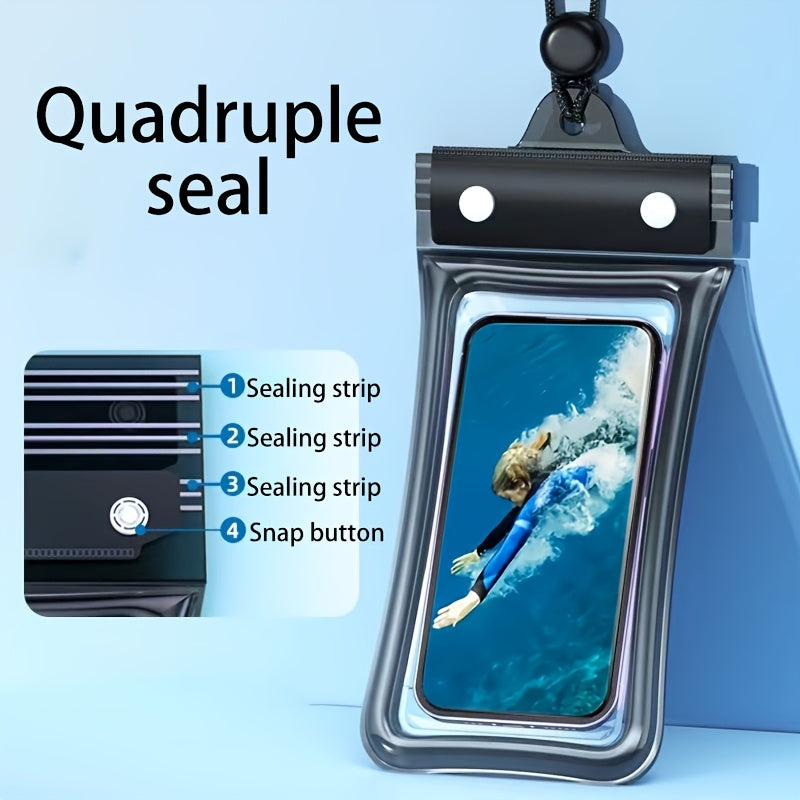 1 Piece Upgraded Floating Pouch, 4-Layer Leakproof Design, Transparent Pouch with Lanyard, Great for Beach, Swimming, River Drifting, Outdoor Water Games and Daily Storage & Use