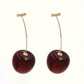 1 Pair Stylish Faux Cherry Fruit Themed Earrings, Bold Exaggerated Trendy Ear Jewelry, Whimsical Fashion Ornaments for Women, Versatile Decor for Weekend Trips, Holiday Celebrations & Themed Parties
