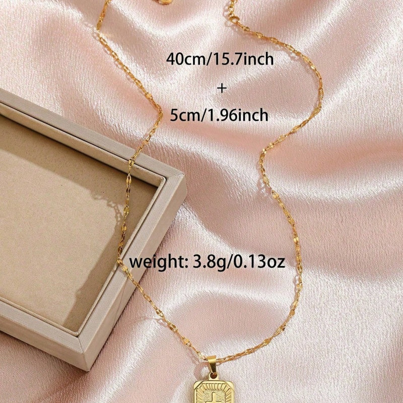 1PC Stainless Steel Gold Cross Necklace, Minimalist Fashion Unisex Pendant, Perfect for Outdoor Travel and Gifting