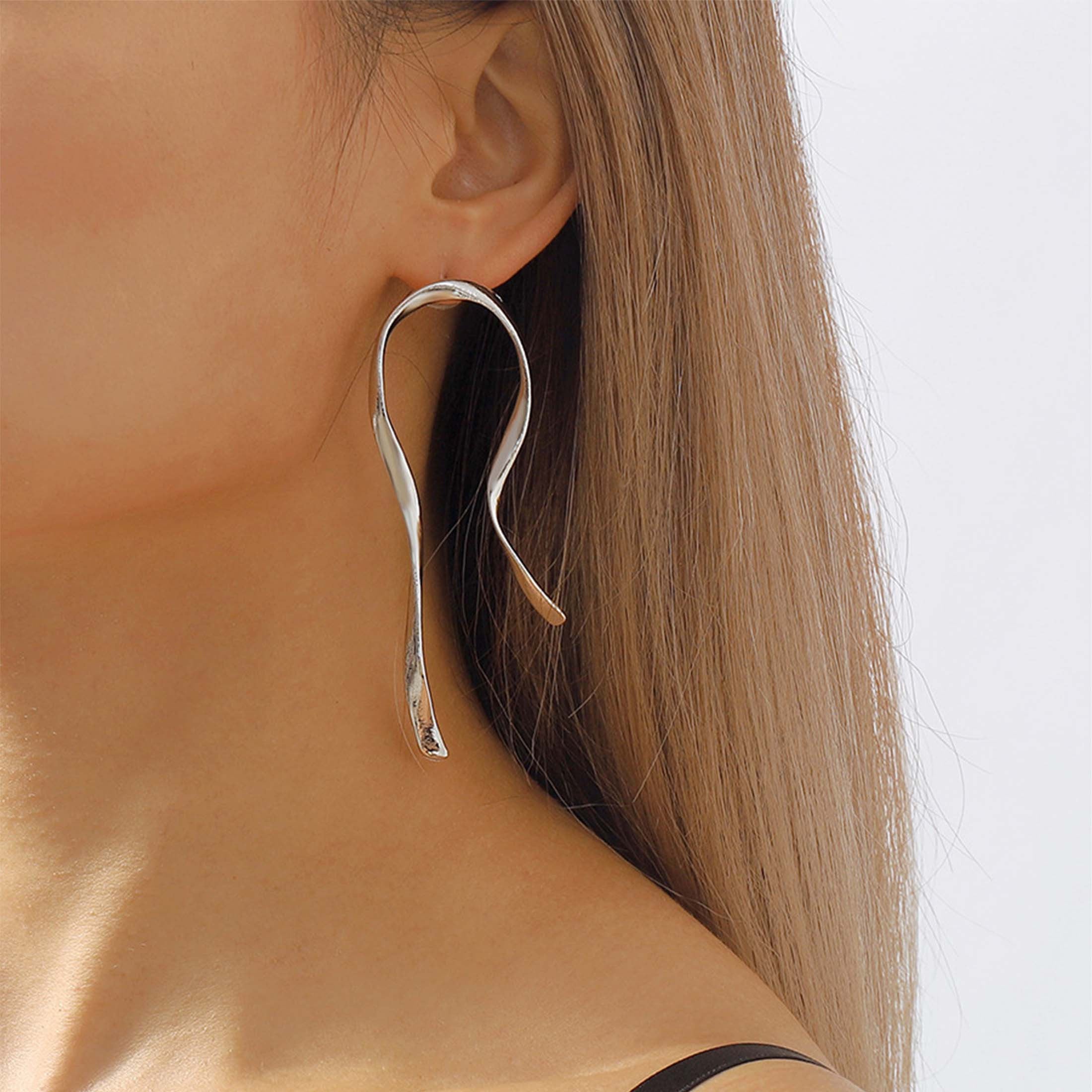 1 Pair of Minimalist Asymmetrical Earrings – Vintage Luster & Sleek Fashionable Lines, Luxurious High-End Vibe Perfect for Dinners, Parties & Special Occasions, Must-Have Jewelry for Women