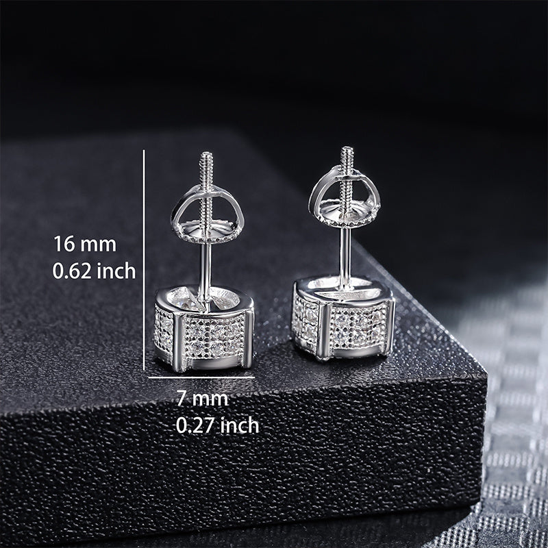 Unisex Retro Four Prong Round Ear Studs, Minimal Classic Design Earrings, Perfect Jewelry Gift for Birthday, Wedding Anniversary and Holidays, Great Present for Friends, Partners & Family