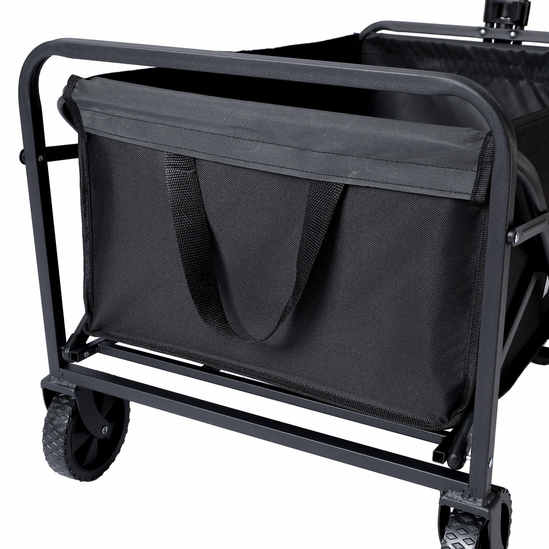 Folding Utility Wagon Beach Cart with All-Terrain Wheels, Collapsible Portable Outdoor Trolley, Multi-Purpose Gear Carrier for Gardening, Sports Events & Camping Trips