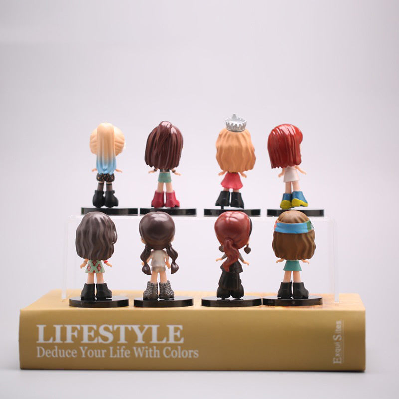 8-Pack BLACKPINK Celebrity Figurines, Gashapon Style Mini Doll Models, Decorative Statues for Table, Shelf & Cabinet Home Ornament