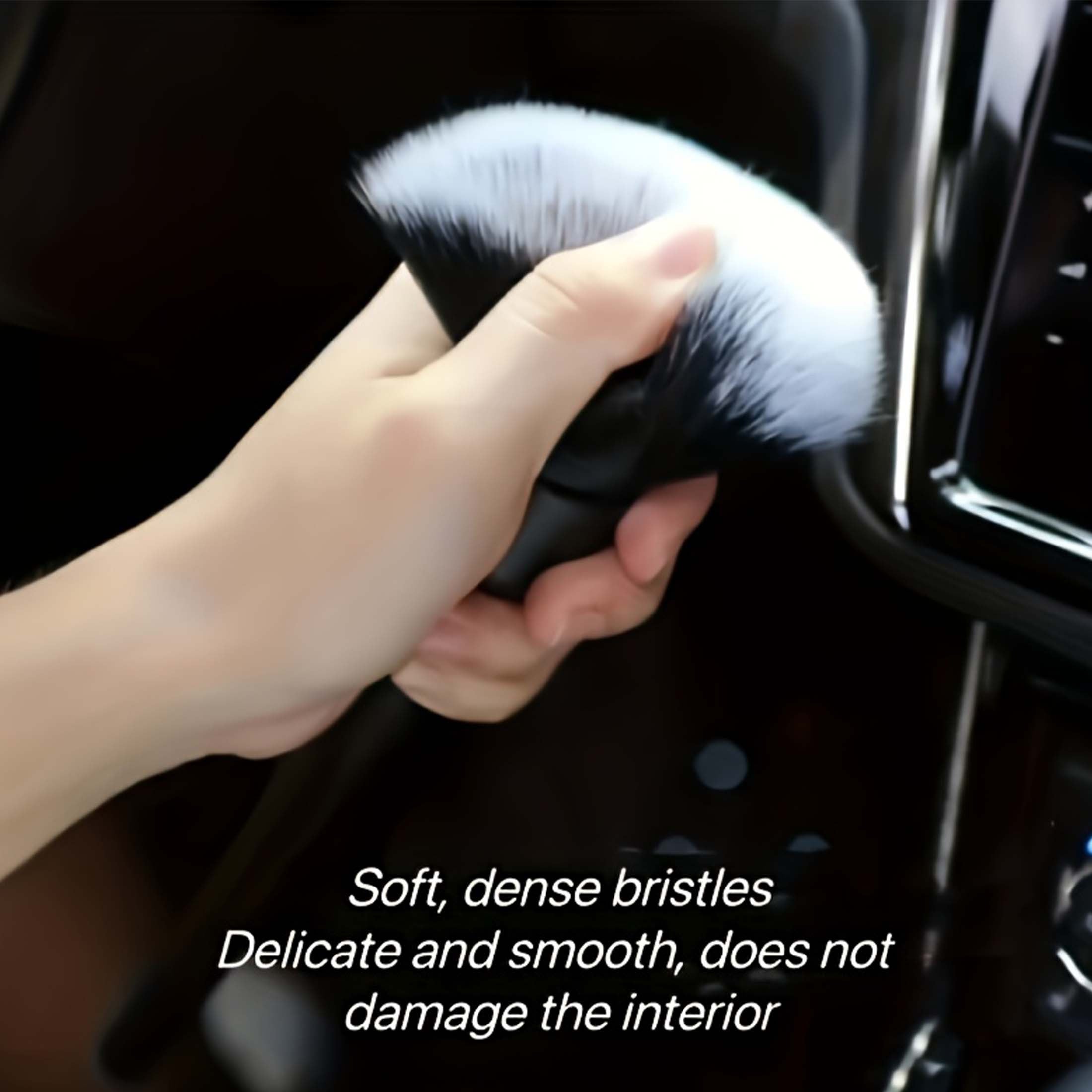 1 PC Car Interior Detailing Brush – Black Soft Bristle Dusting Tool for Auto Dash, Seats & Interior Crevice Cleaning
