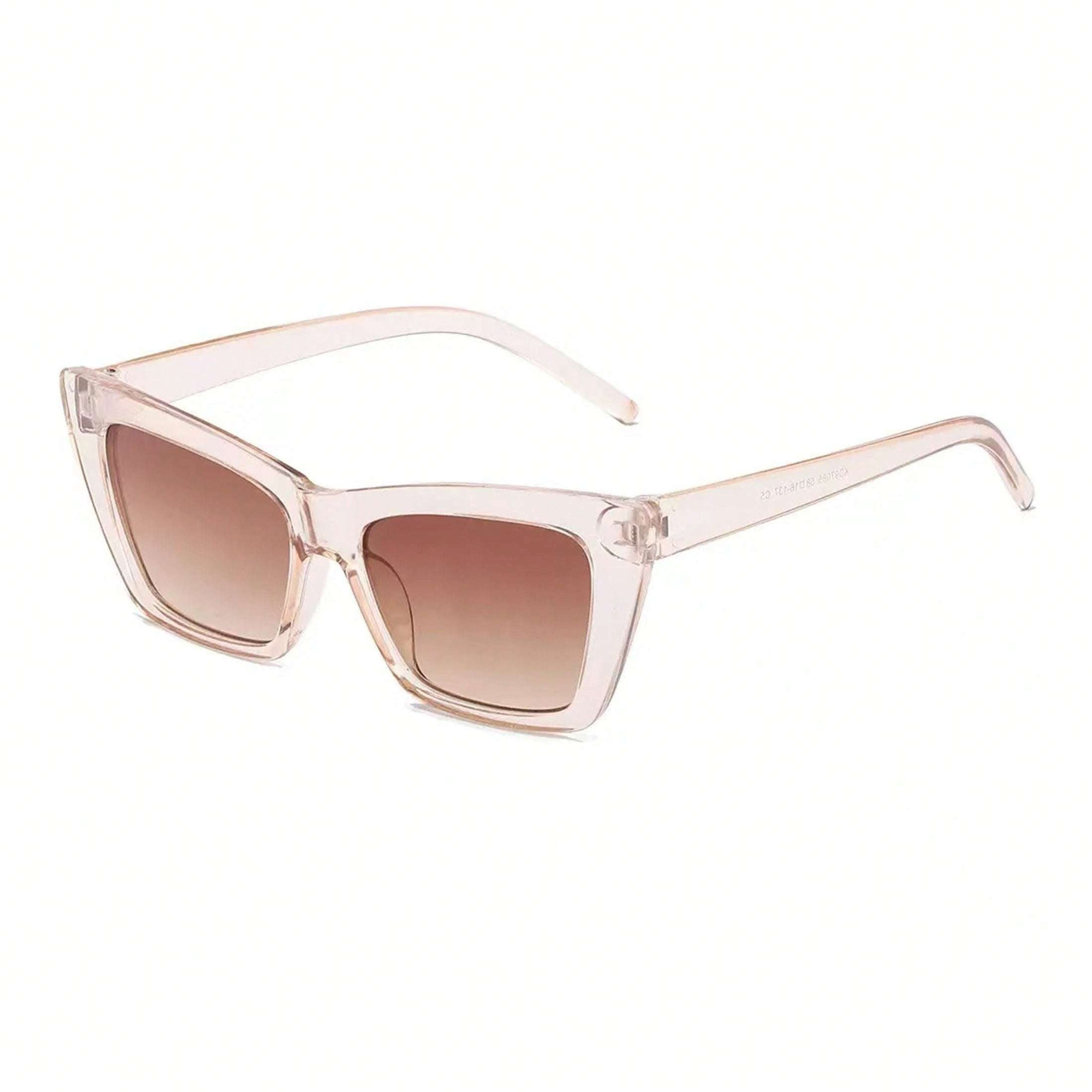 1 Pair Women’s Oversized Black Cat Eye Sunglasses – Vintage Tea Gradient Transparent Lenses with Reliable UV Protection, Timeless Stylish Eyewear Perfect for Daily Wear & Special Occasions