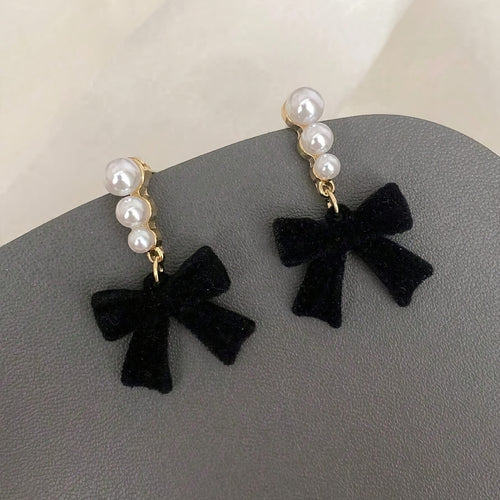 1 Pair Classic Pearl Bow Earrings, Elegant Bow Pearl Ear Jewelry, Versatile Fashion Accessories Suitable for Daily, Date, Wedding and All Kinds of Occasions