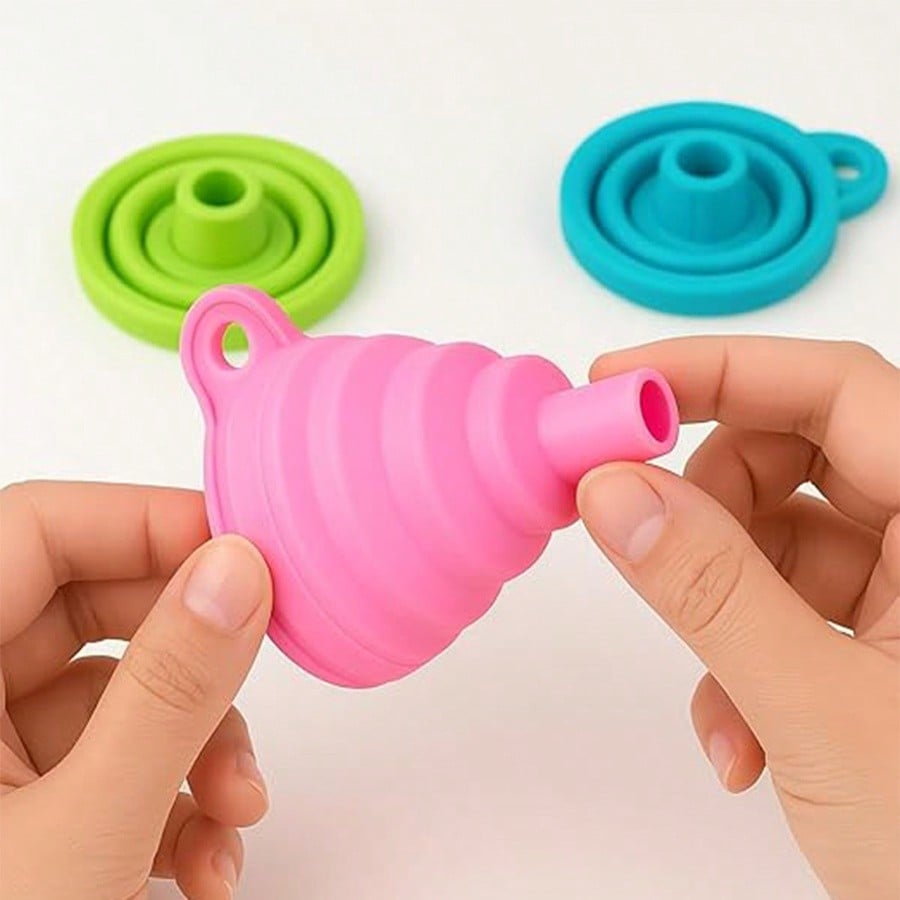 3Pcs Mini Foldable Silicone Funnel, Multipurpose Kitchen Funnel for Liquid, Water and Oil Transfer, Practical Kitchen Gadget Accessory, Must-Have Tool for Apartments, College Dorms and Back to School Prep