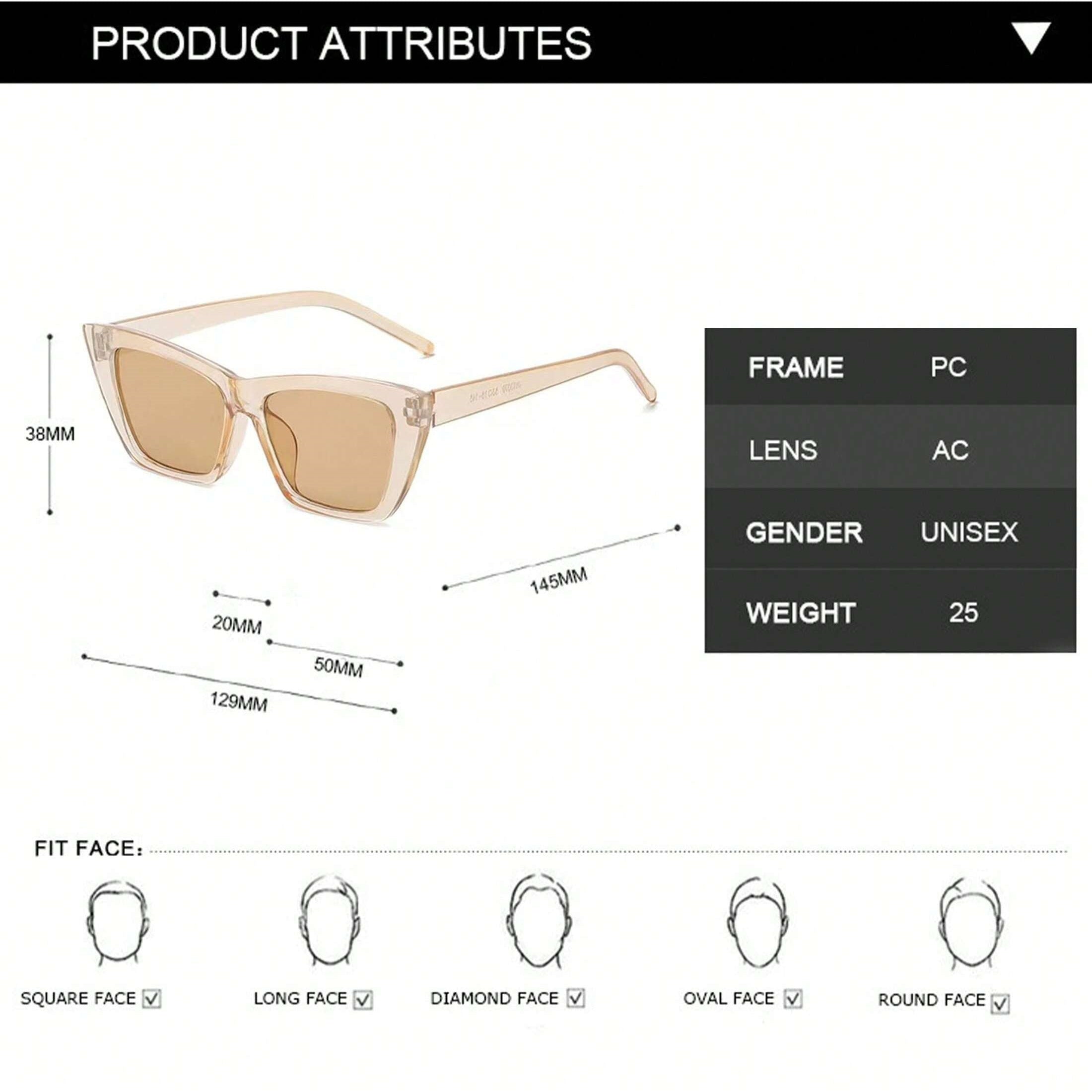 1 Pair Women’s Oversized Black Cat Eye Sunglasses – Vintage Tea Gradient Transparent Lenses with Reliable UV Protection, Timeless Stylish Eyewear Perfect for Daily Wear & Special Occasions