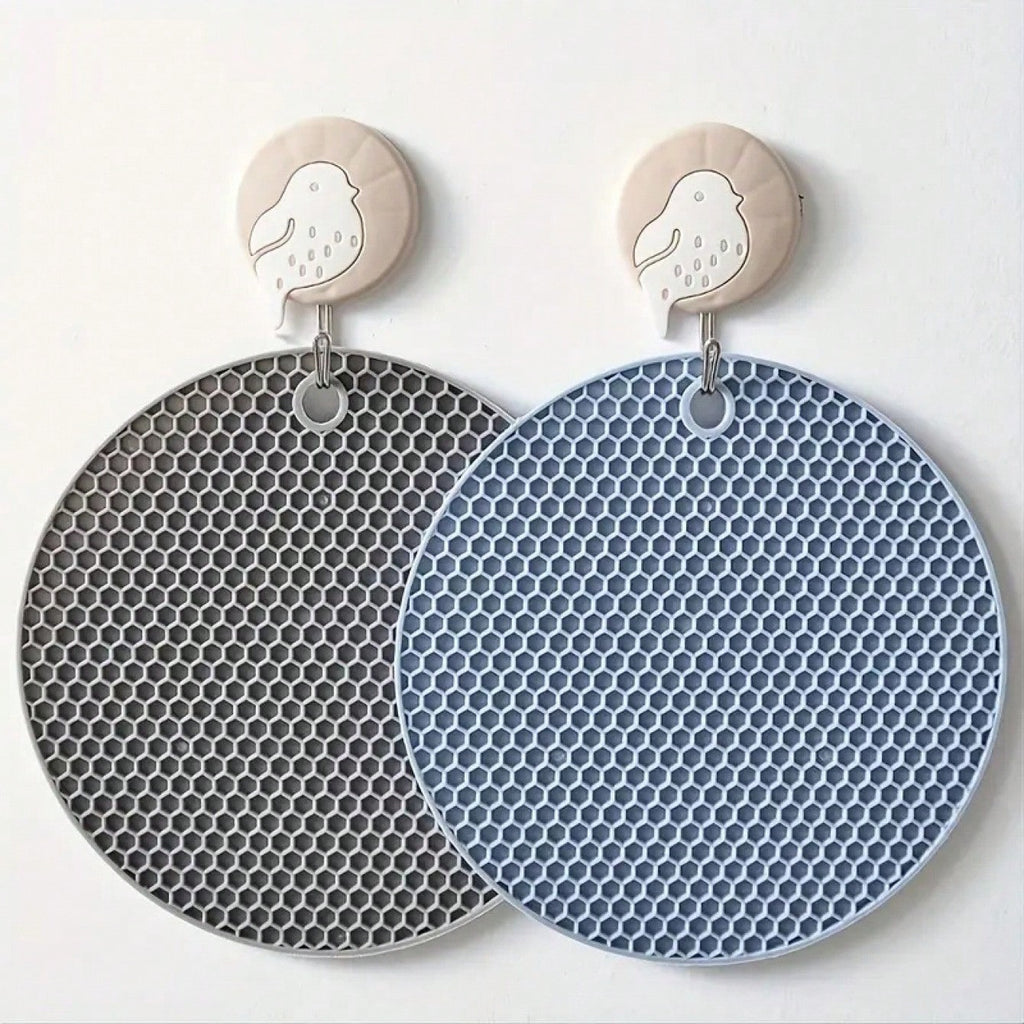 1/2/3PC Silicone Round Hot Pads Trivets, Non-Slip Heat Resistant Up to 450°F Mats for Cooking BBQ Serving, Dishwasher Safe Housewarming Gift