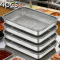 4pcs 8.66in*5.91in Food-Grade Stainless Steel Dumpling Trays with Lids - Stackable Reusable Food Storage Containers, Ideal for Baking, Meal Prep, Outdoor Picnics & Kitchen Fridge Organization