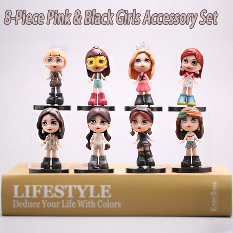 8-Pack BLACKPINK Celebrity Figurines, Gashapon Style Mini Doll Models, Decorative Statues for Table, Shelf & Cabinet Home Ornament