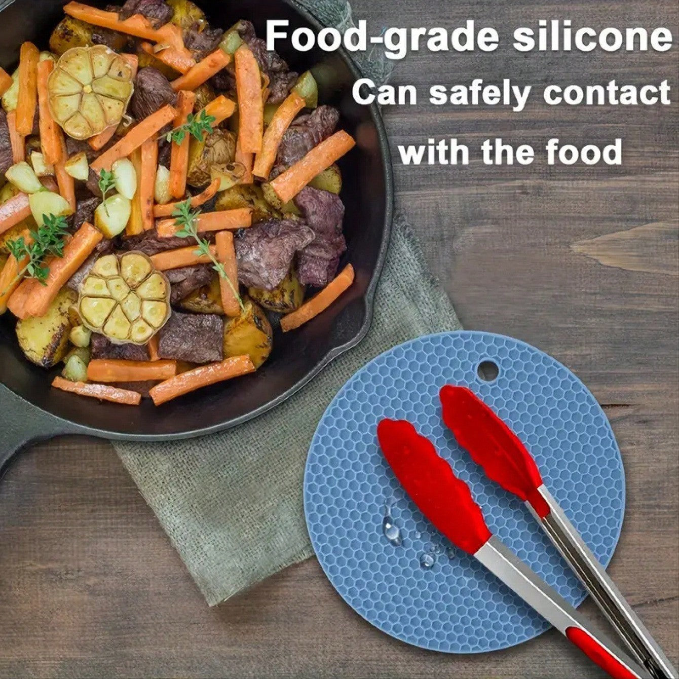 1/2/3PC Silicone Round Hot Pads Trivets, Non-Slip Heat Resistant Up to 450°F Mats for Cooking BBQ Serving, Dishwasher Safe Housewarming Gift