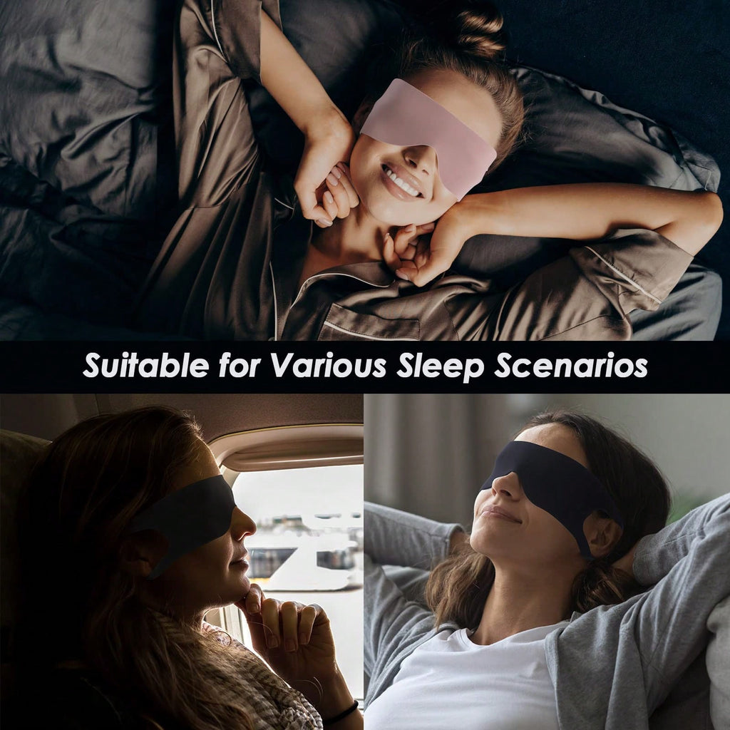 Lightweight Breathable 3D Contoured Eye Mask, Ergonomic Sleep Blindfold Effectively Blocks Light & Relieves Eye Pressure, Portable Sleep Helper for Travel, Home, Hotel & Yoga