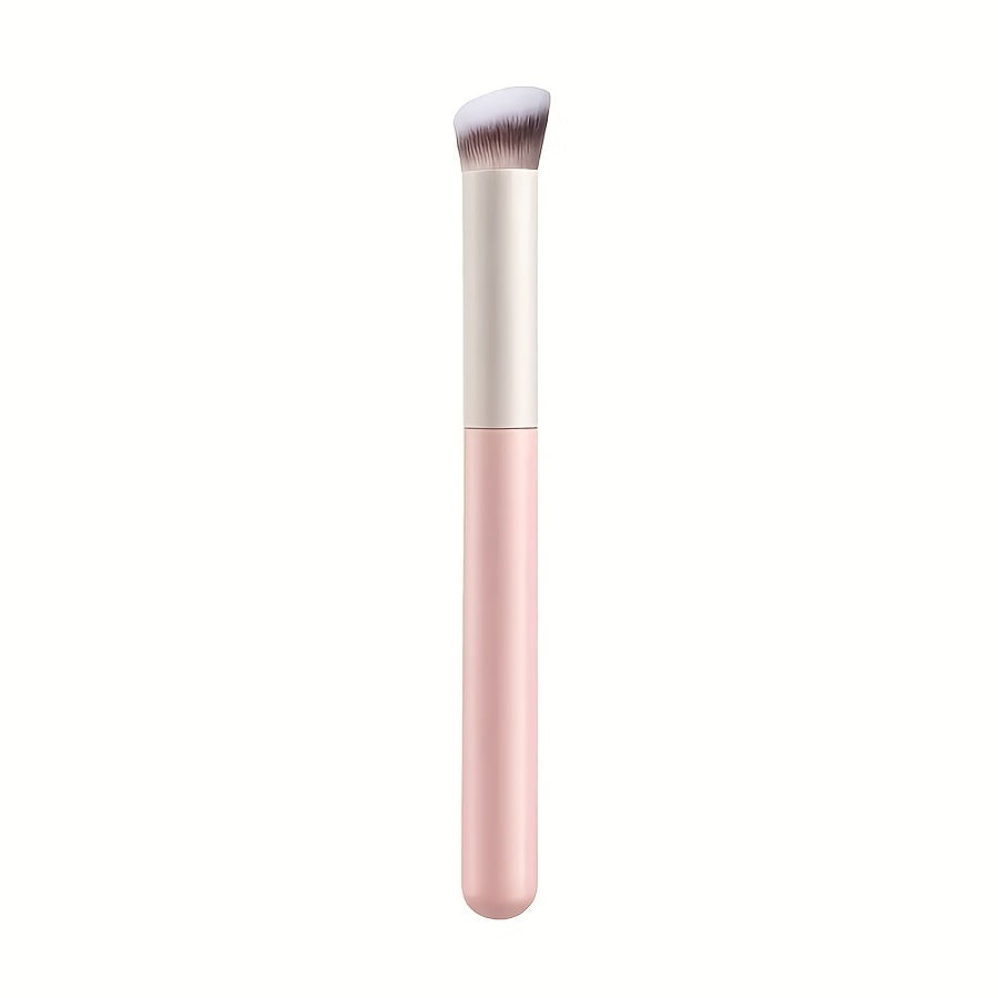 1pc Mini Beveled Flat Top Makeup Detail Brush, Multi-Functional for Concealing, Blending and Contouring Nose & Under Eyes, Gentle Scent-Free Synthetic Fibers Suitable for Every Skin Type