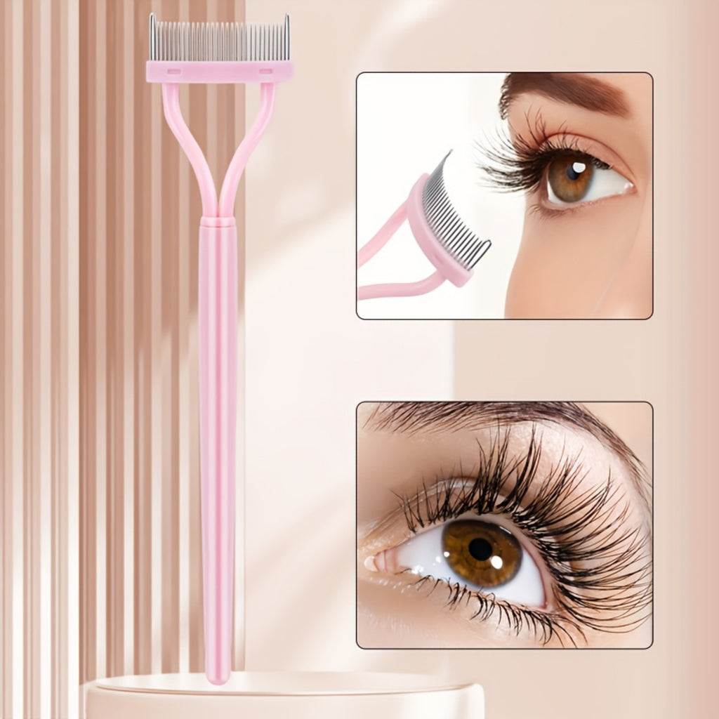 1Pc Fine Steel Eyelash Grooming Comb, Professional Beauty Tool for Lash Separation and Detailed Styling, Essential Salon Eyelash Accessory
