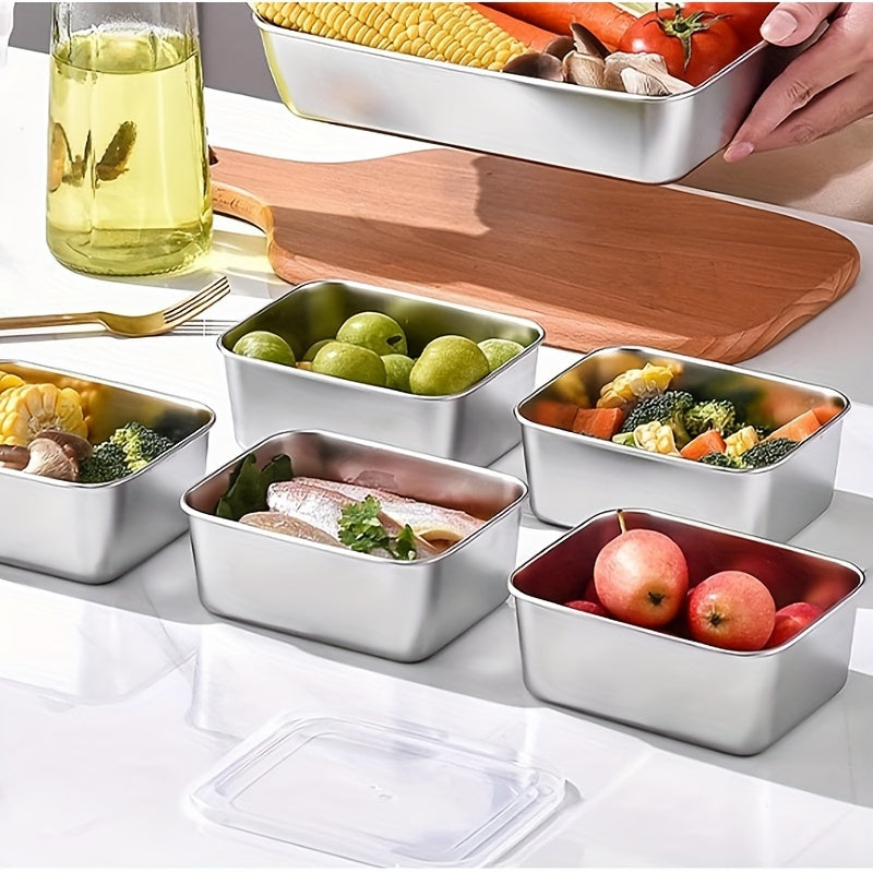 8 Pack Stainless Steel Food Storage Containers with Airtight Matching Lids, Leakproof Stackable Meal Prep Containers, Multi-Purpose Food Boxes for School Lunches, Office Meals, Home Parties & Outdoor Camping