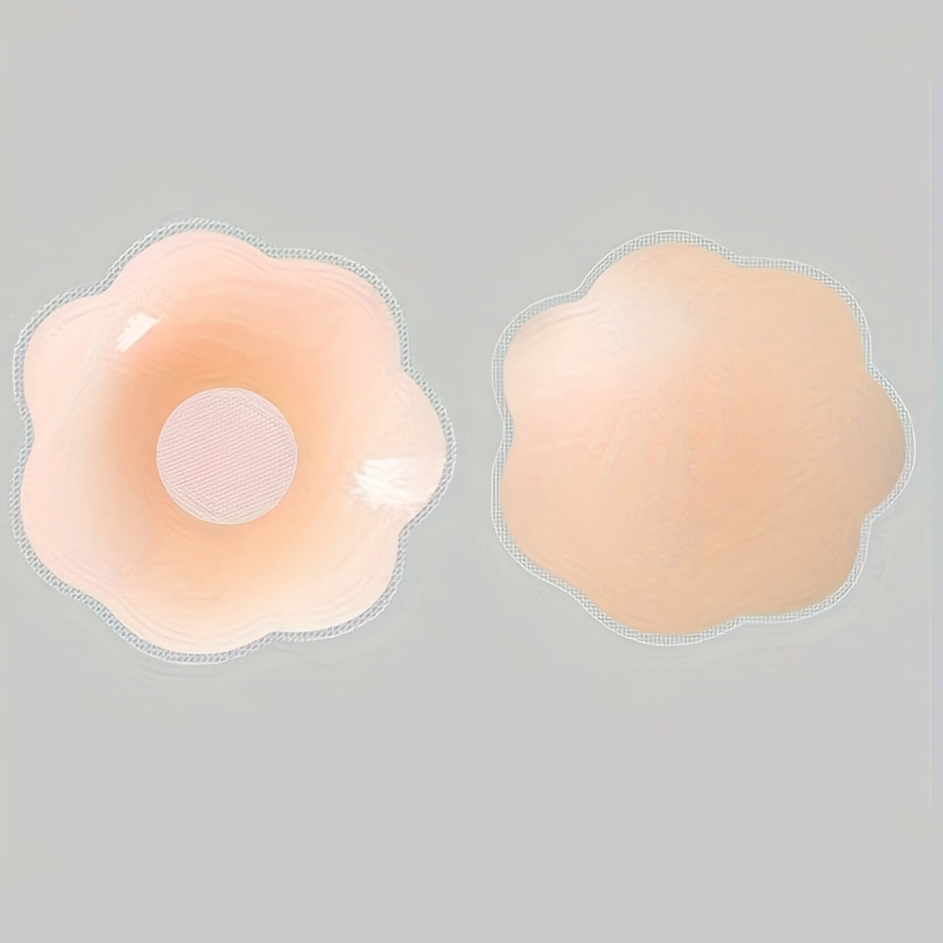 2Pcs Round Floral Silicone Covers, No Glue Required Reusable Patches, Smooth Full Coverage Essentials for Daily Bra Wear