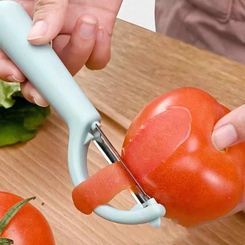 1-Pack Multifunctional Stainless Steel Vegetable Peeler, Comfort Grip Design Effortlessly Peels Potato Carrot Cucumber with Built-in Blemish Remover for Home & Kitchen Use