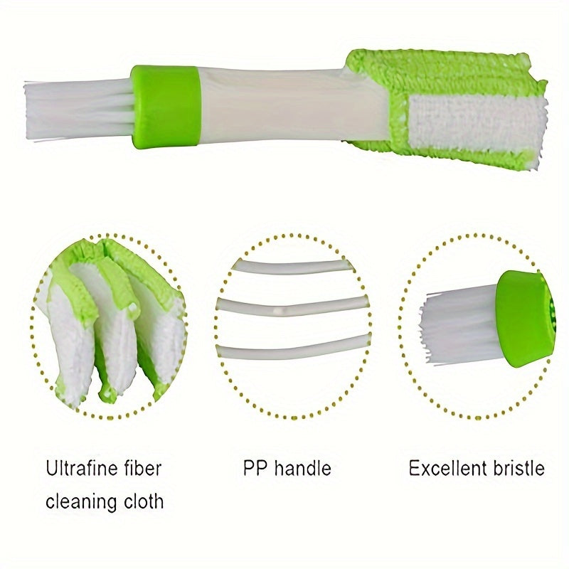 1PC Mini Microfiber Detailing Duster Brush in Green, Ultra Soft Fine Bristles Reusable Washable Auto Cleaning Tool, Ideal for Car AC Vents, Dashboard Crevices & Vehicle Interior Slot Dust Removal