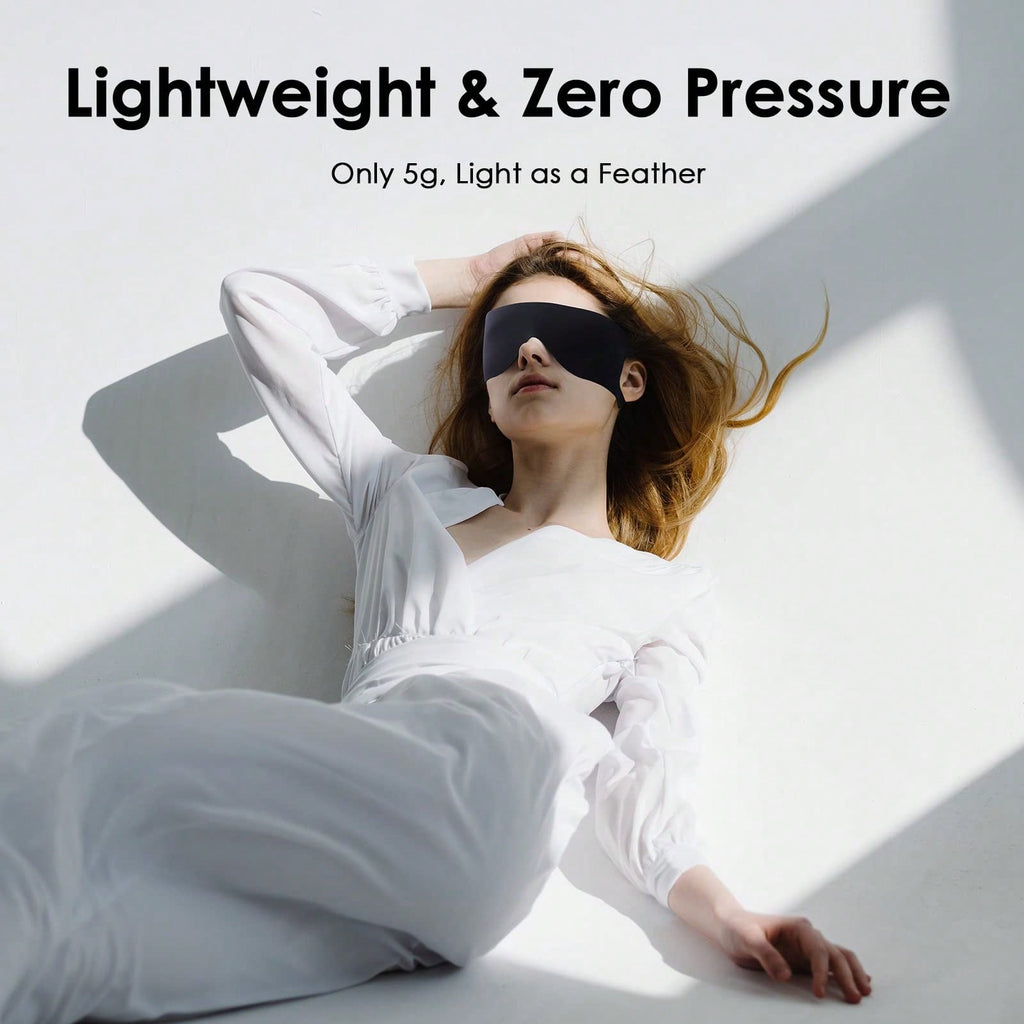 Lightweight Breathable 3D Contoured Eye Mask, Ergonomic Sleep Blindfold Effectively Blocks Light & Relieves Eye Pressure, Portable Sleep Helper for Travel, Home, Hotel & Yoga