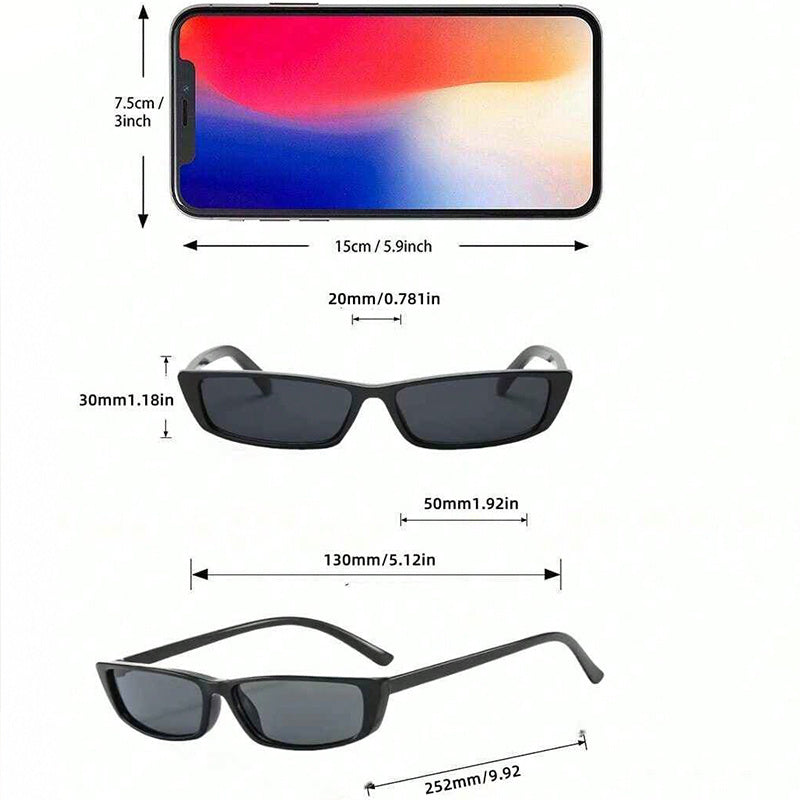 Face Slimming Y2K Small Black Frame Sunglasses 1 Pair, Low-key Exquisite Artistic Streetwear Eyewear, Fashion Sun Glasses Ideal for Photography and Daily Outfit Matching