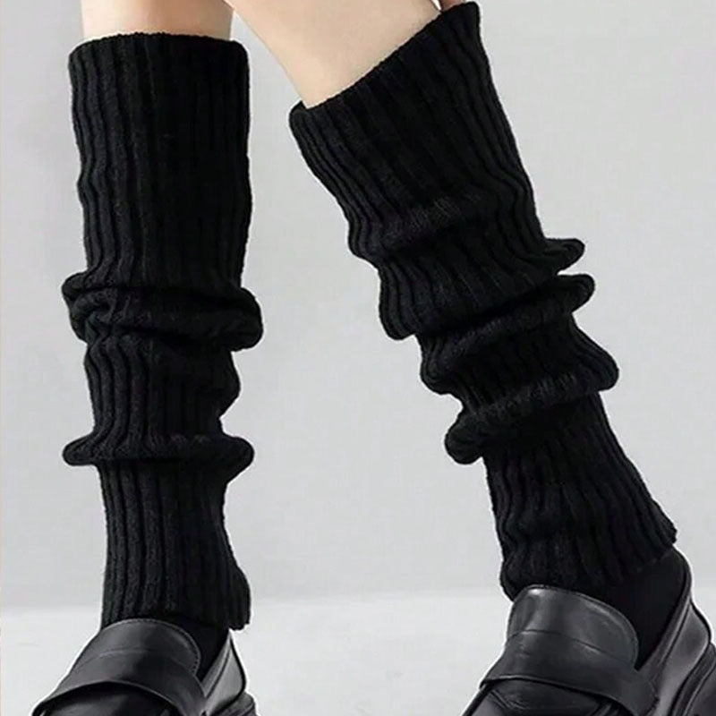 1 Pair Solid Color Fashion Leg Warmers for Ladies, Thick Warm Winter Leg Socks, Versatile Accessory for Casual Daily & All Festive Occasions