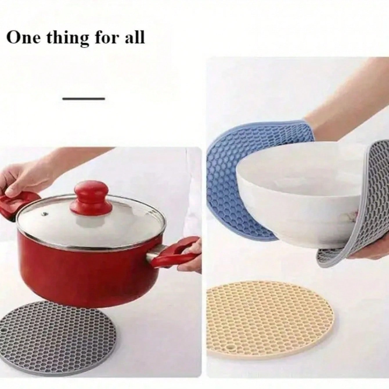 1/2/3PC Silicone Round Hot Pads Trivets, Non-Slip Heat Resistant Up to 450°F Mats for Cooking BBQ Serving, Dishwasher Safe Housewarming Gift