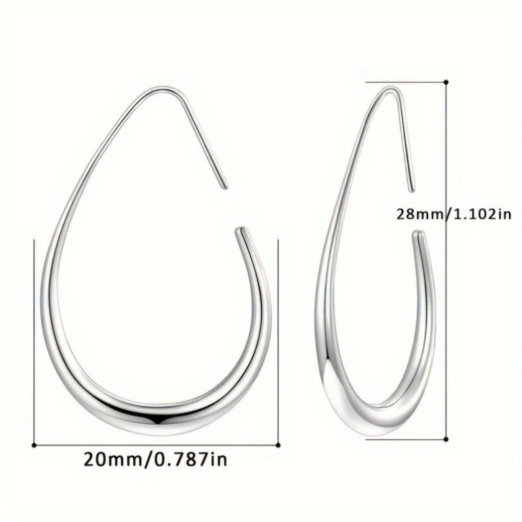 1 Pair Pure Copper Plated Hypoallergenic Water Drop Earrings – Fade-Resistant, Comfortable & Versatile Design, Elegant Minimalist Jewelry Perfect for Daily Wear, Parties & Valentine's Day Gifts