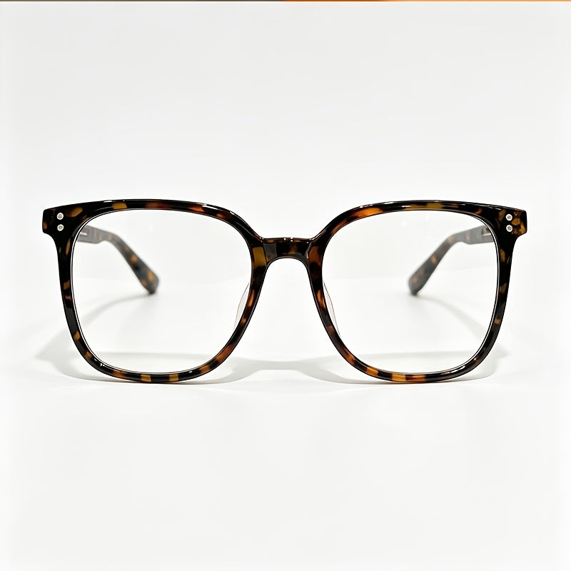 1 Pair Classic Tortoiseshell Flat Decorative Glasses, Trendy Unisex Eyewear, Fashion Accessory to Elevate Daily Casual Outfit Matching