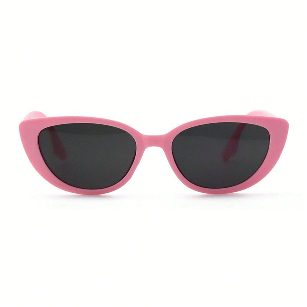1 Pair UV Protection Luxury Elegant Women’s Sunglasses – Narrow Cat Eye Pink Plastic Frame with Bold Black Lenses, Retro Versatile Face-Slimming Sun Protection Accessory for Daily & Special Occasions