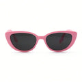1 Pair UV Protection Luxury Elegant Women’s Sunglasses – Narrow Cat Eye Pink Plastic Frame with Bold Black Lenses, Retro Versatile Face-Slimming Sun Protection Accessory for Daily & Special Occasions