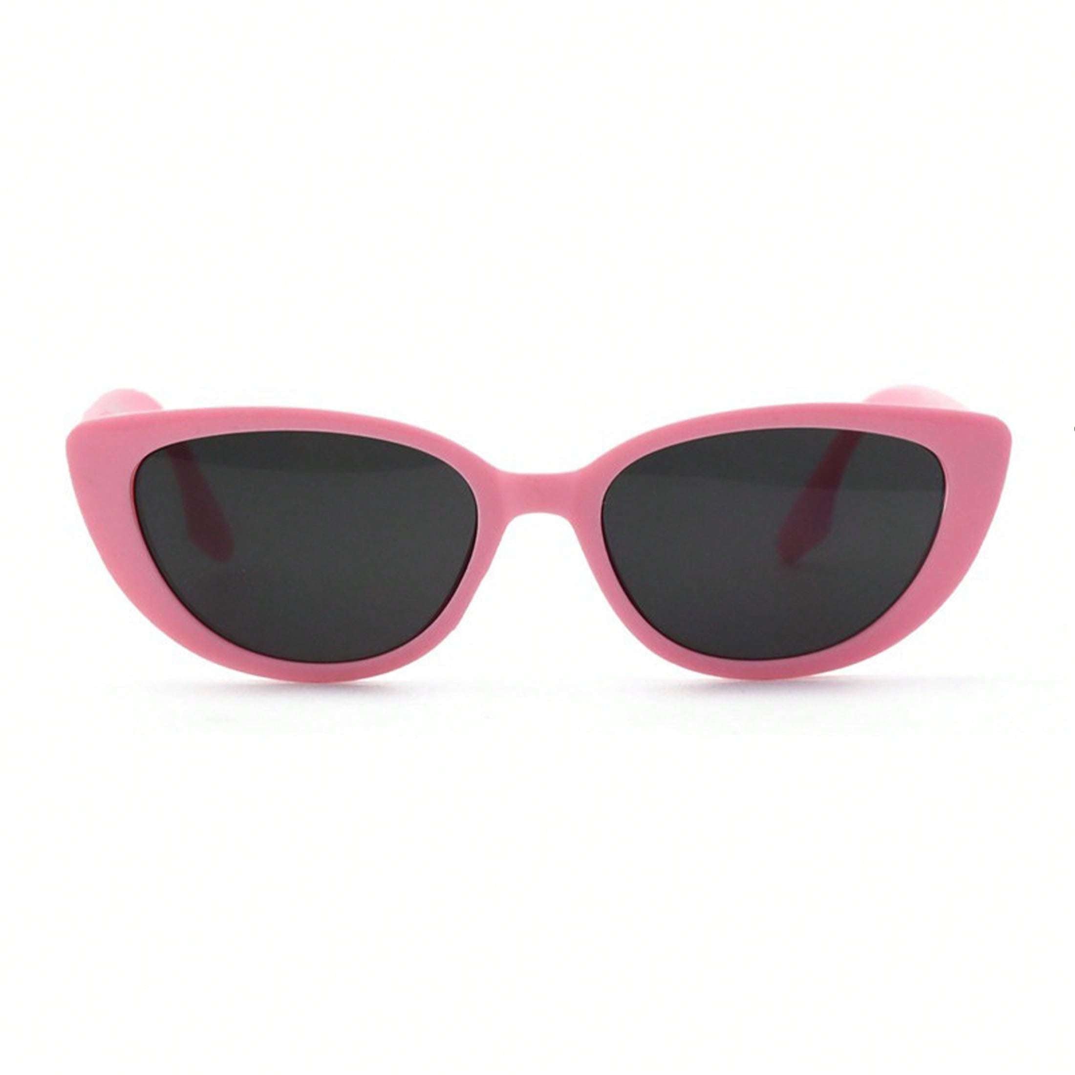 1 Pair UV Protection Luxury Elegant Women’s Sunglasses – Narrow Cat Eye Pink Plastic Frame with Bold Black Lenses, Retro Versatile Face-Slimming Sun Protection Accessory for Daily & Special Occasions