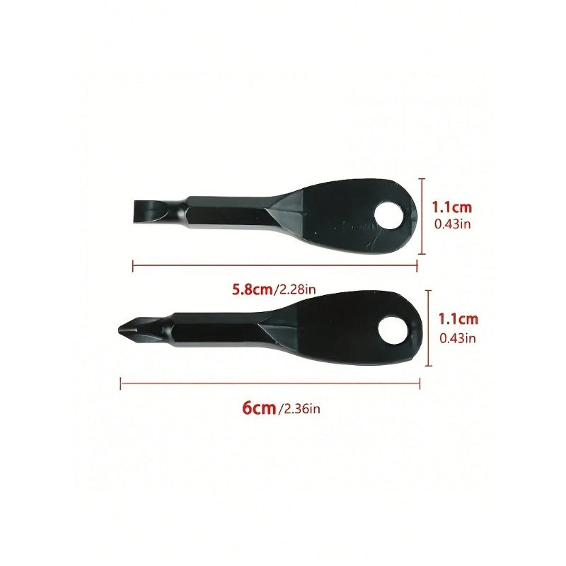 1Pc Mini Screwdriver Keychain, Creative Key Shaped Design with Flathead & Cross Bits, Compact Portable Multi-Use Repair Tool for Men, Ideal for Gadget Maintenance and Outdoor On-The-Go Fixes