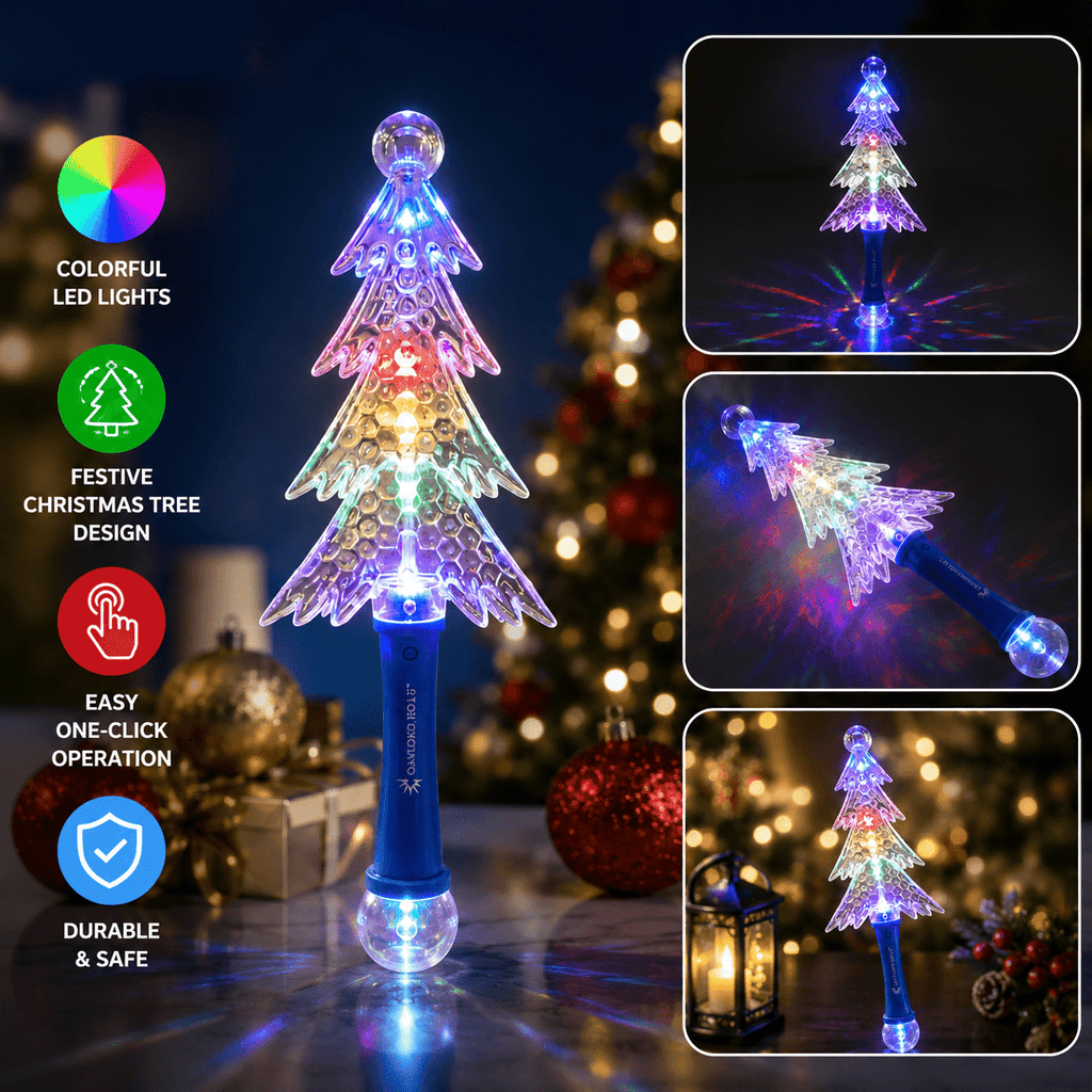 5-Light Christmas Tree Glow Stick, Festive Holiday Light Wand, Christmas Party Favor, Seasonal Gift Decoration
