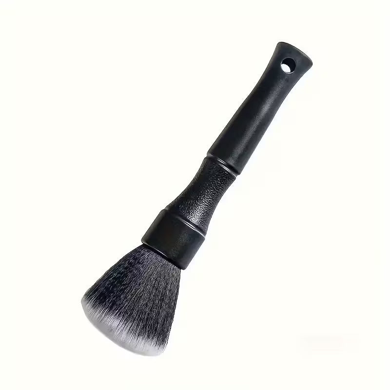 1 PC Black Soft Bristle Dust Brush – Battery-Free Plastic Tool for Car Interiors, Dashboards & Computer Keyboard Cleaning