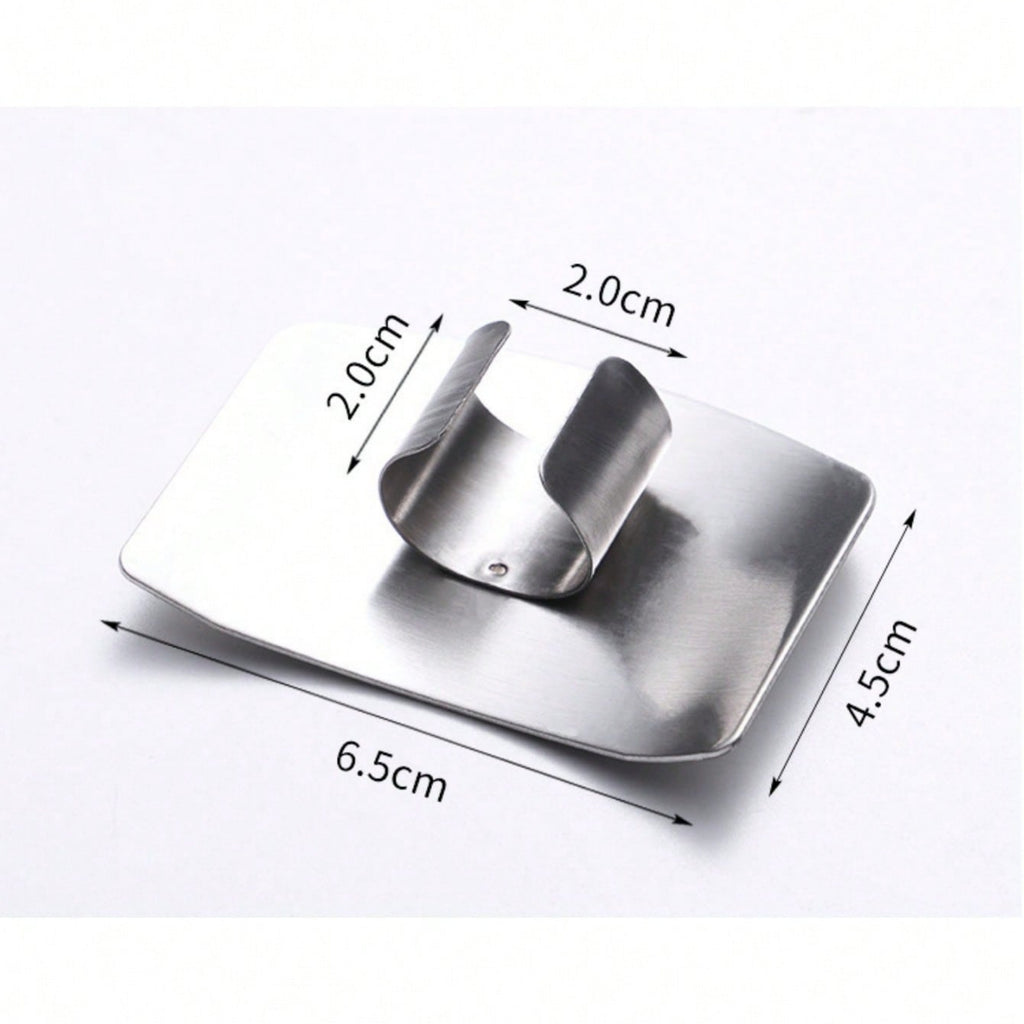 1pc Heavy-Duty Metal Finger Protector, Wear-Resistant Cutting Safety Tool with Optimized Edge, Ergonomic Grip for Easy Operation, Practical Reusable Accessory for Cooking and Outdoor Activities