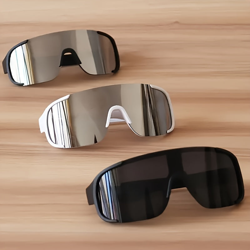 1pair Integrated Wrap Around Sunglasses, Unisex Retro City Explorer Eyewear with PC Frame, Fashion Outdoor Glasses for Hiking, Fishing and Climbing, Decorative Photo Prop & Ideal Holiday Gift